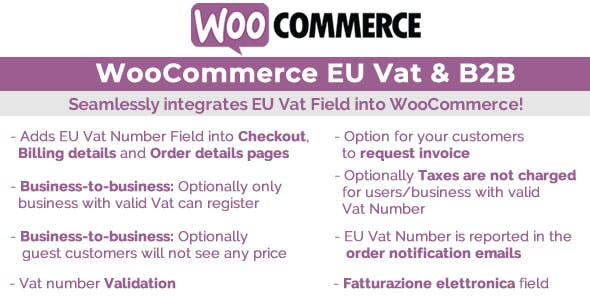 WooCommerce Eu Vat & B2B v13.0 -  WooCommerce 欧盟增值税和B2B插件