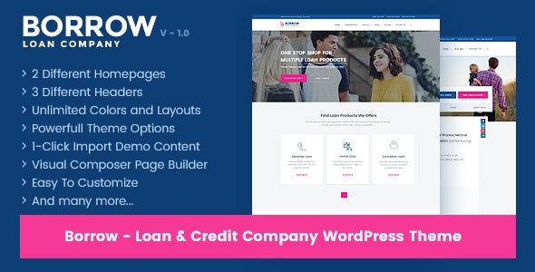 Borrow v1.5.5 - Loan Company 响应式 WordPress 主题