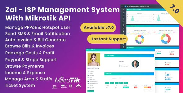 Zal v7.0 – 带有 Mikrotik API 的 ISP 管理系统