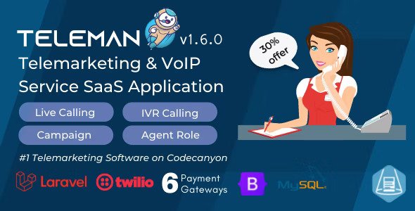 Teleman v5.0.0 – 电话营销和 VoIP 服务 SaaS 应用程序