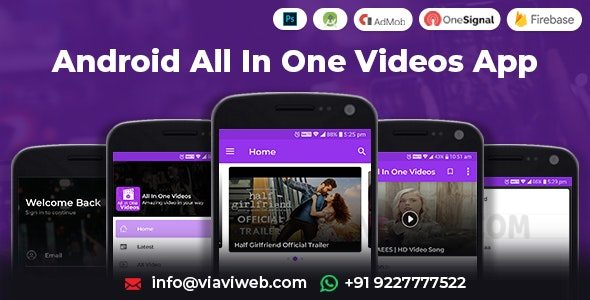 Android All In One Videos App v1.14 – (DailyMotion、Vimeo、Youtube、服务器视频、符合 GDPR 的 Admob)