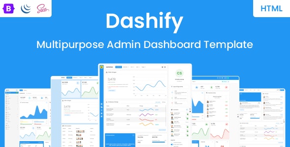 Dashify v6 February 2023 - 多用途管理仪表板模板