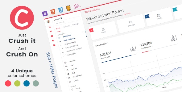 Crush it v1.0 - Bootstrap 管理应用程序模板和 Ui Kit