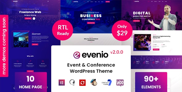 Evenio v2.1.0 - Event Conference WordPress Theme