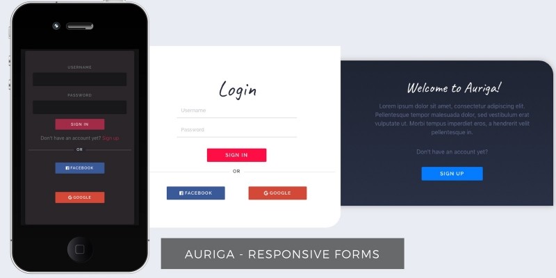 Auriga - Bootstrap HTML 表单 v1.0