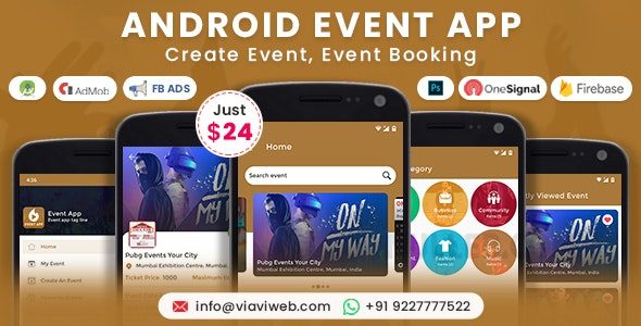 Android Event App (Create Event, Event Booking) v5.0