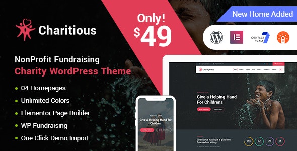 Charitious v3.4 - NonProfit Fundraising Charity WordPress Theme