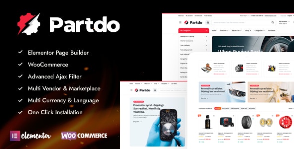 Partdo v1.2.9 - WooCommerce汽车零部件和工具店主题