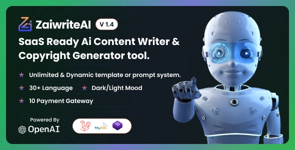 ZaiwriteAI v2.0 - AI 内容编写器和版权生成器工具，SAAS