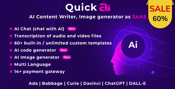 QuickAI OpenAI v4.6（已汉化）- 作为 SaaS 的 AI 写作助手和内容创作者