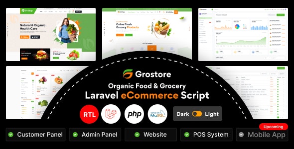 GroStore v4.0（已汉化） - 带有管理仪表板的食品和杂货 Laravel 电子商务