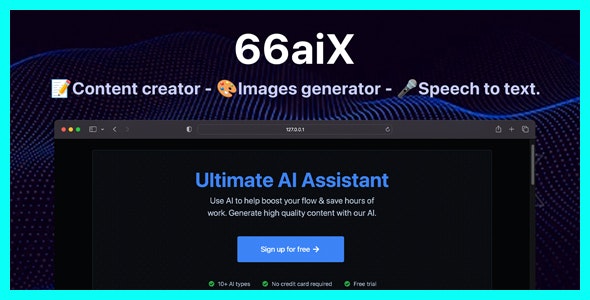 66aix v30.0.0 - AI Content, Chat Bot, Images Generator & Speech to Text (SAAS)