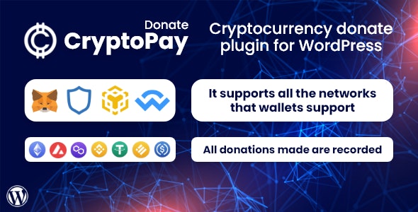 CryptoPay Donate v1.3.1 - WordPress加密货币捐赠插件