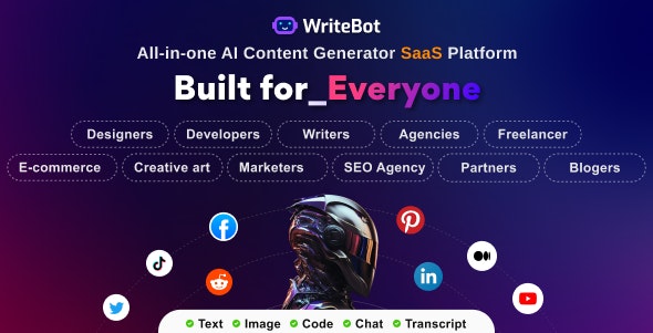 WriteBot v4.7.0（已汉化） - AI 内容生成器 SaaS 平台