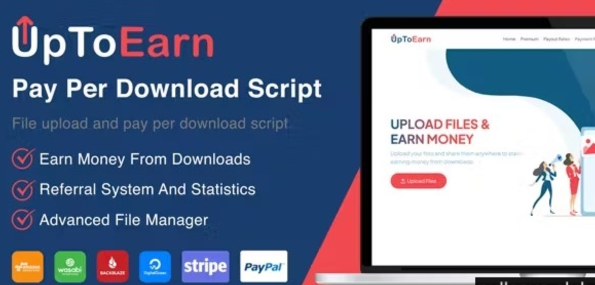 UpToEarn v1.3（前端已汉化） - File Upload And Pay Per Download Script (SAAS Ready)