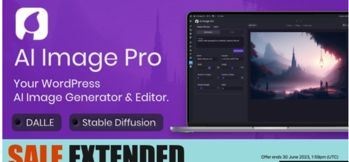 AI Image Pro v2.1.0（已汉化） - WordPress AI Image Generator & Editor, DALLE & Stable Diffusion