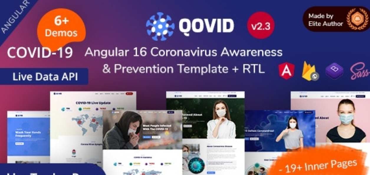 Qovid v2.3 - Angular 16 Medical Health & Corona Vaccination Template