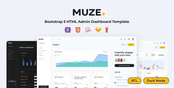 Muze - Bootstrap 5 HTML Admin Dashboard Template 21 July 2023