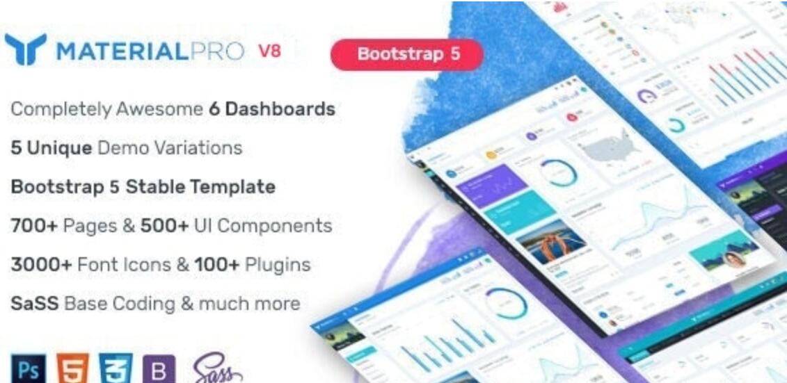 MaterialPro v8.1 - Material Design Bootstrap 5 管理模板