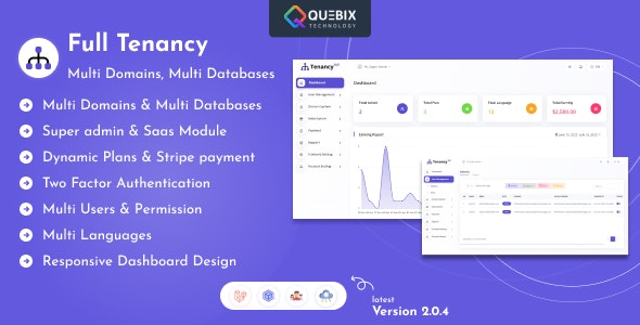 Full Tenancy v2.0.4 - Domains, Database, Users, Role, Permissions & Settings