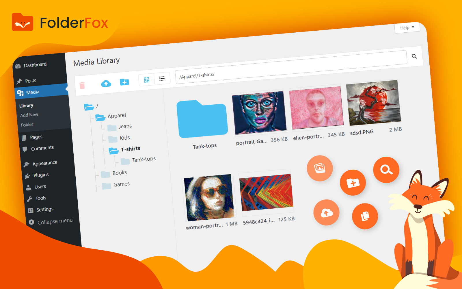 Folder Fox v0.1 - WordPress 媒体文件夹搜索插件