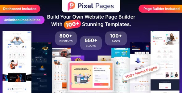 PixelPages v1.0.3 – 适用于 HTML 模板的 SAAS 应用程序网站生成器