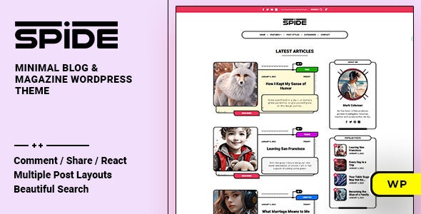 Spide v1.0.4 - WordPress个人博客和杂志主题