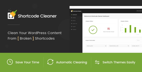 Shortcode Cleaner v1.1.6 - 清理 WordPress 内容中的损坏短代码