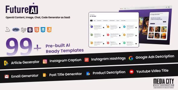 FutureAi v1.7 – OpenAI Content, Image, Chat, Code Generator as SaaS