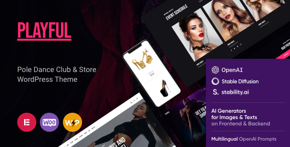 Playful v1.1.9 – Pole Dance Night Club & Store WordPress Theme