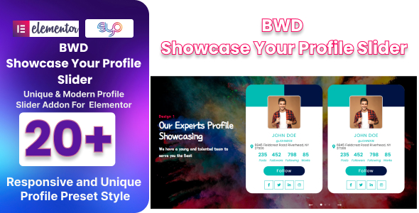 BWD Showcase Your Profile Slider Addon For Elementor v1.5