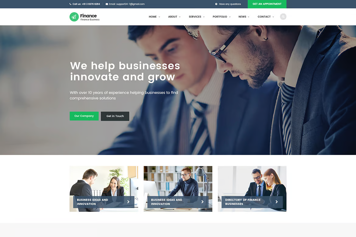 Finance - Consulting, Accounting HTML Template 2024-12-01