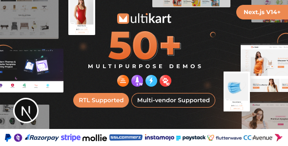 Multikart v1.0 - Single or Multivendor eCommerce with React Next JS & Laravel REST API