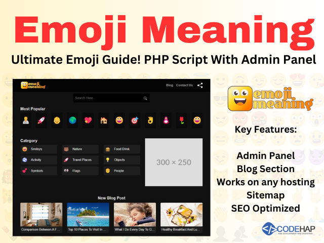 Emoji Meaning v1.0 – Ultimate Emoji Guide! PHP Script With Admin Panel