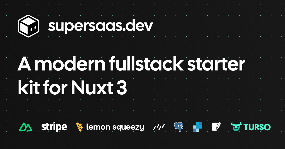 Supersaas Essentials: Powerful saas starter kit for Nuxt v3 1.0