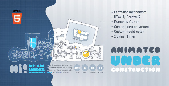 Under Construction Machine Animated HTML5 Template v24 January 2022