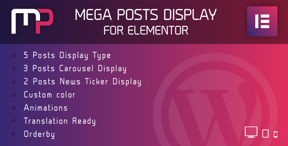 Mega Posts Display for Elementor v1.0 – Premium WordPress Plugin