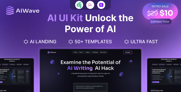 Aiwave v1.0.0 – Django 5 – AI SaaS 网站 + 仪表板 UI 套件