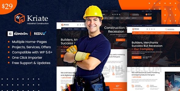 Kriate v1.2.7 – Industrial Construction Multipurpose WordPress Theme